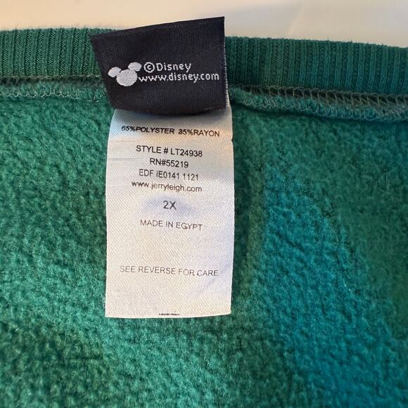 Disney Mickey Mouse Green Sweatshirt 2X Plus Oversized Cozy Streetwear - Picture 4 of 8